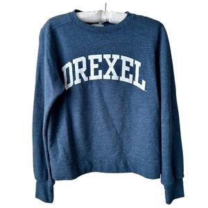 Sweatshirt Crewneck Drexel University Blue White Logo by RedShirt Size Small